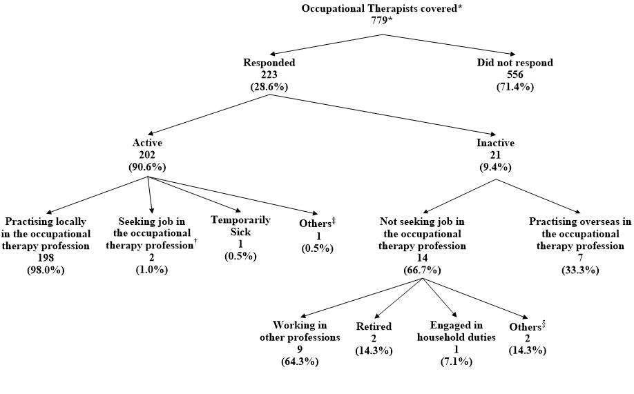 Chart A :	Activity Status of Occupational Therapists Covered
